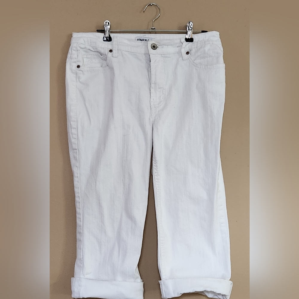 Jones New York White Jean Capri Pants Size 8 Cotton Casual